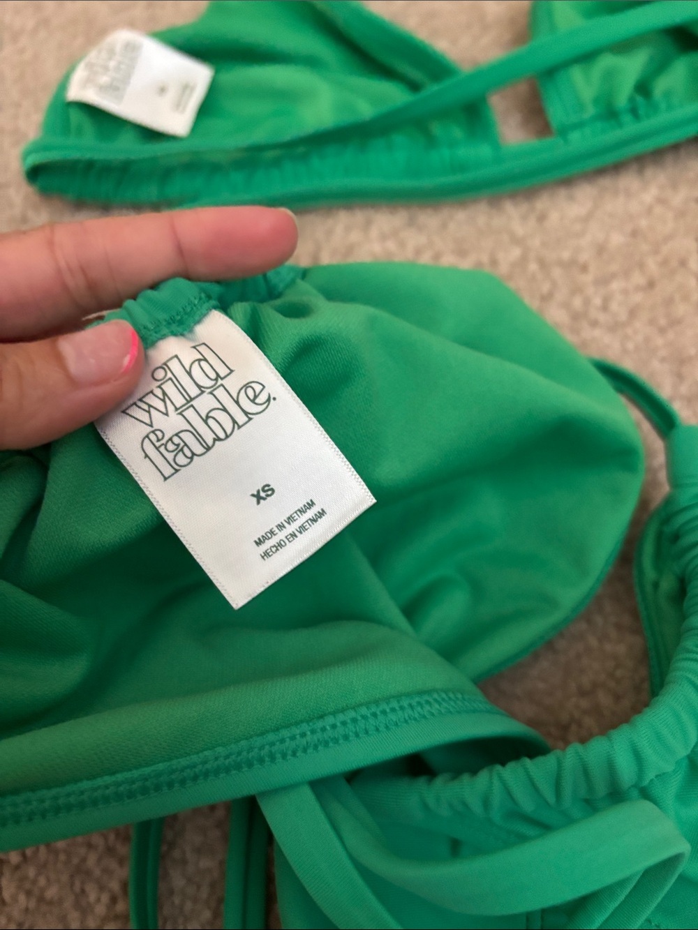 Wild Fable Green String Bikini Two-Piece Swimsuit size XS - Picture 4 of 4